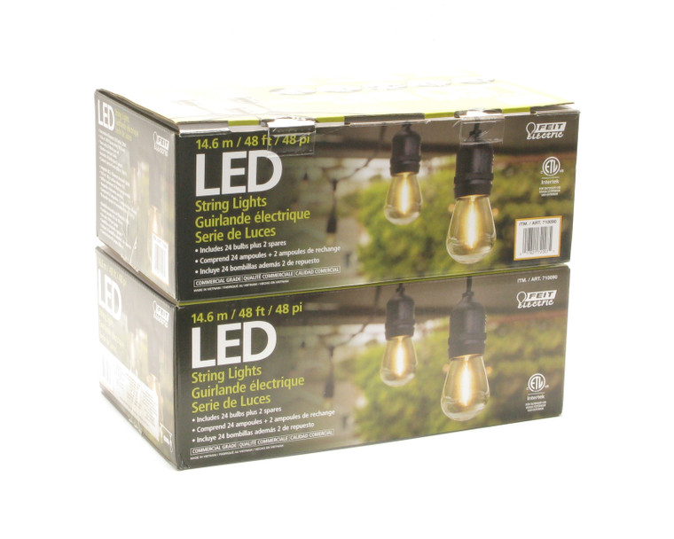 Feit Electric 48' LED Filament String Light Set, 2-Pack
