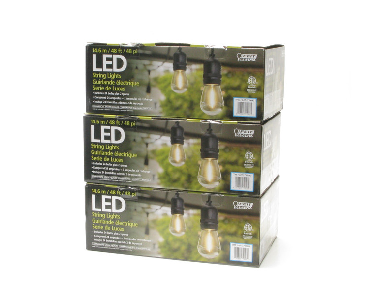 Feit Electric 48' LED Filament String Light Set, 3-Pack