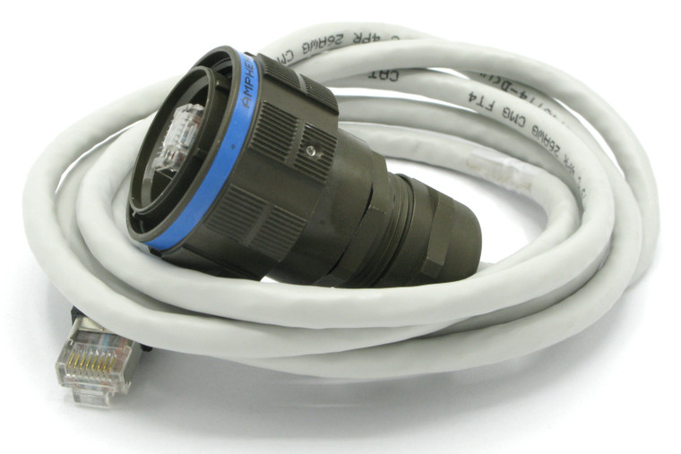 Cat 6 Patch Cable Assembly w/Amphenol RJFTV6MG Weatherproof RJ-45 Male Plug, 5ft