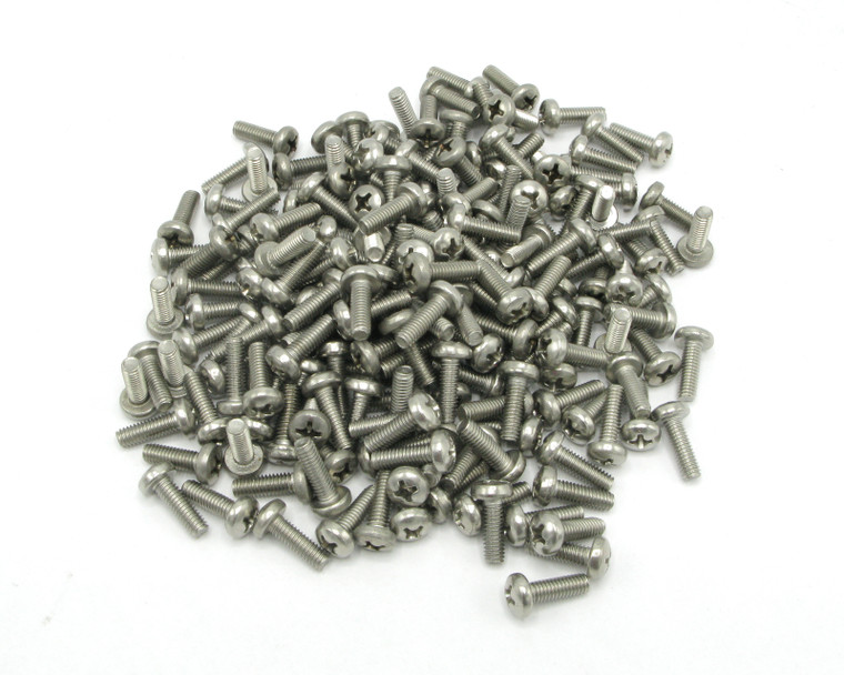 M4 x 12mm Phillips Pan Head Machine Screws, Stainless Steel, 200pc