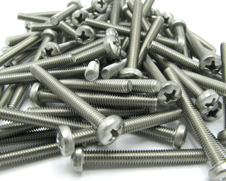 M4 x 35mm Phillips Pan Head Machine Screws, Stainless Steel, 100pcs