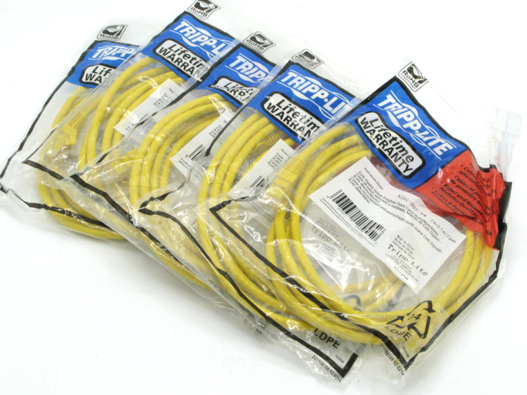 Tripp-Lite N201-007-YW Cat6 Ethernet Cable (RJ45 M/M), Yellow, 7ft, 5pc Lot