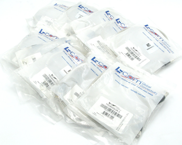 L-Com Cat5e RJ45 Ethernet Cable Shielded 26 AWG PVC Jacket, Gray, 3ft, 10pc