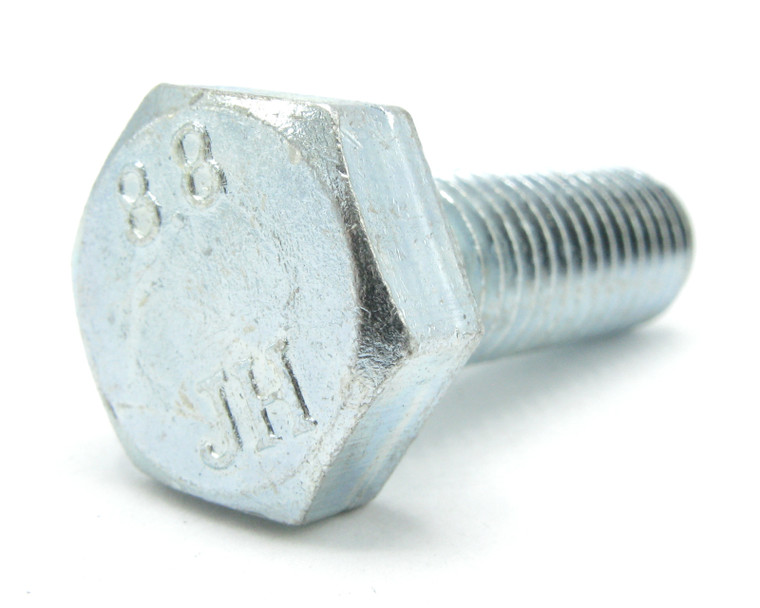 M10 x 30mm Class 8.8 Zinc Plated Steel Hex Bolt, 15pc