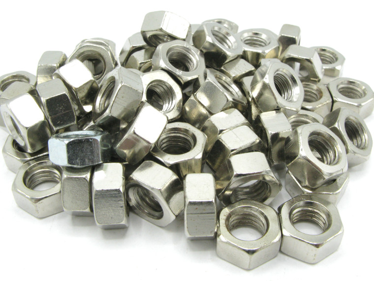 M8-1.25 Zinc Plated Hex Nut, 50 Piece Lot