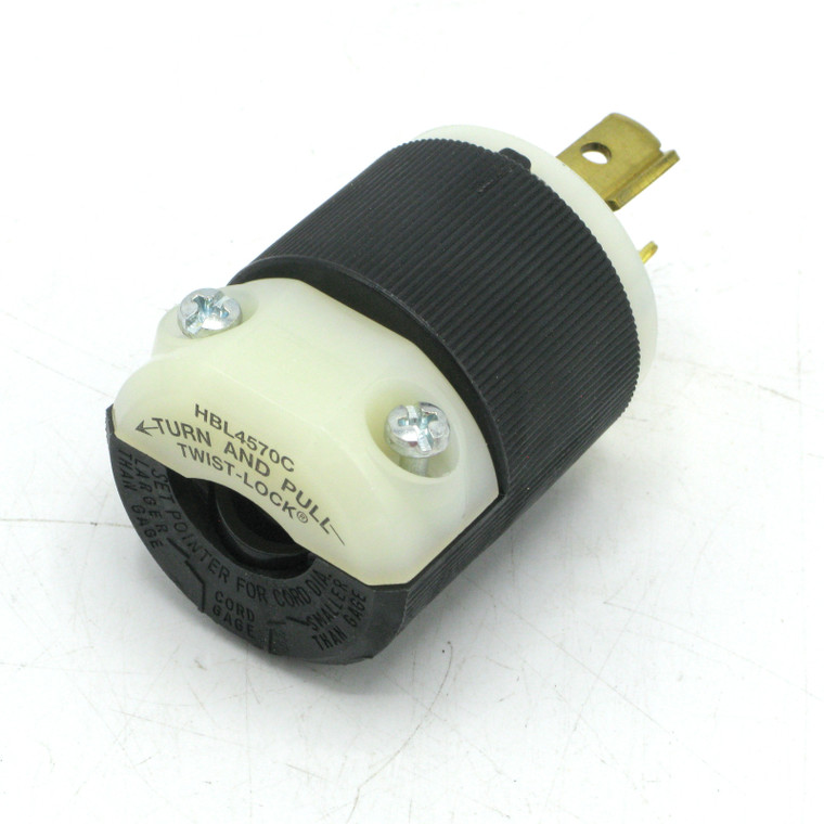 Hubbell HBL4570C 250V, 15 Amp, NEMA L6-15P Twist-Lock Plug, 2pc