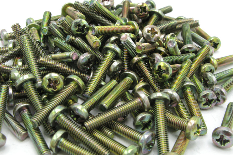 M4 x 20mm Zinc Plated Phillips Pan Head Machine Screw, 150pc