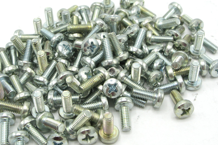 M4 x 10mm Zinc Plated Phillips Pan Head Machine Screws, 50pc