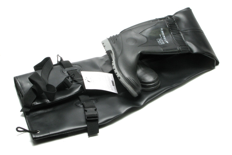 Dunlop Onguard 86067 Chest Wader Steel Toe, Black