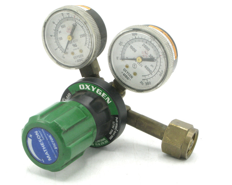 Matheson G250-150-540 Single Stage Oxygen Regulator, 150PSI