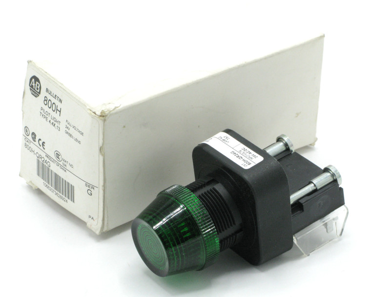 Allen-Bradley 800H-QR24G 30mm Panel Mount Pilot Light, Green