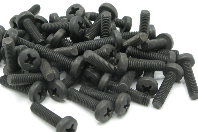 M4-0.7 x 16mm Stainless Steel Pan Head Machine Screws, Black, 50pcs