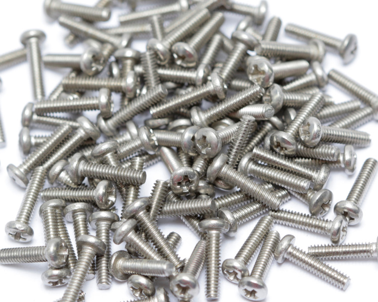 M2.2 x 10mm Metric Stainless Steel Phillips Panhead Scews, 100 Piece Lot