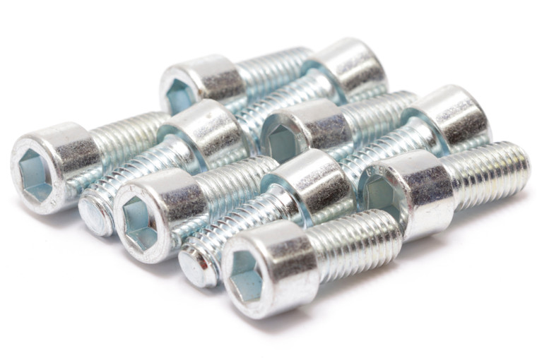 M12 x 25mm Zinc Plated Caphead Bolts, 10 Piece Lot