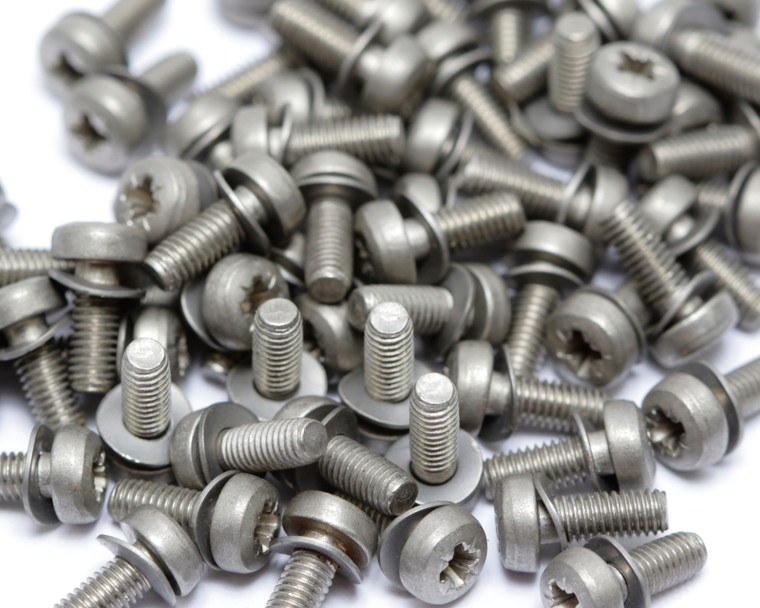 M3 x 8mm Stainless Steel Pozi Pan Head Screws w/ Compression Washer, 100pcs