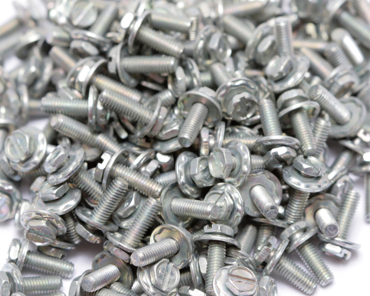 M3 x 10mm Zinc Plated Steel Cheese Head Screws w/ Compression Washer, 100pcs