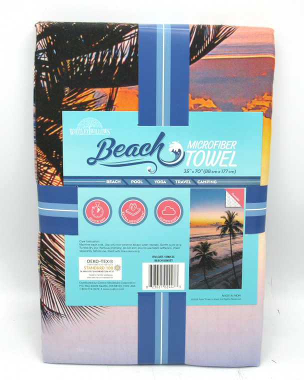 Whitley Willows Microfiber Beach/Multi-Purpose Towel, Beach Sunset