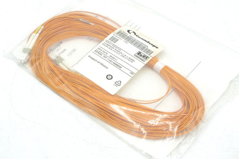 CommScope Fiber Optic Cable, Jumper, Riser, LS, 1.6mm Duplex, LC/LC, 75ft