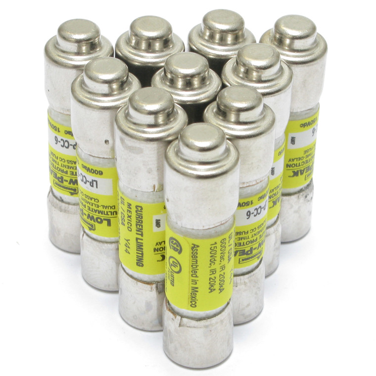 Bussmann LP-CC-6 6 Amp Time Delay Fuses, 10pcs