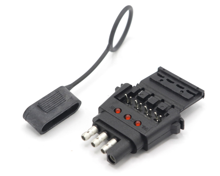 NAPA 755-2437, 4-Wire Flat Insta-Plug Trailer End With Built In LED Circuit Tester