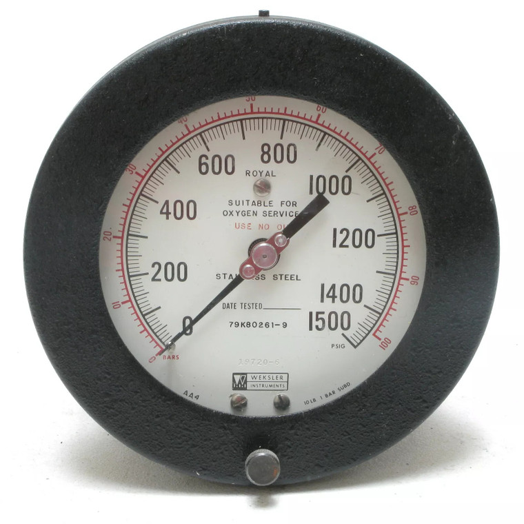 Weksler Royal 4-1/2 in, 0-1500PSI Process Pressure Gauge