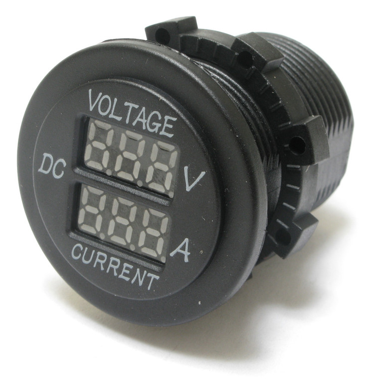 LED Digital 12-24 Volt & Amp Meter, Panel Mounted