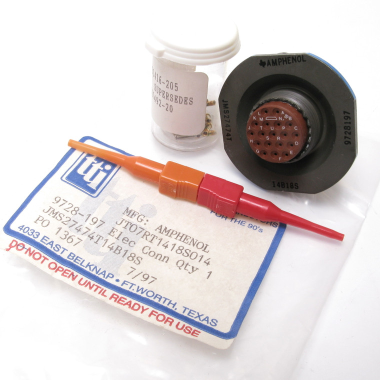 Amphenol Aerospace JT07RT1418S014 Circular Jam Nut Connector, 18pin, 13pcs Amphenol Aerospace JT07RT1418S014 Circular Jam Nut Connector, 18pin, 13pcs