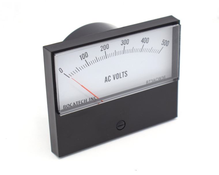 0 - 500 Volt AC Surface Bezel Mount Analog Panel Meter, 3.5 Inch