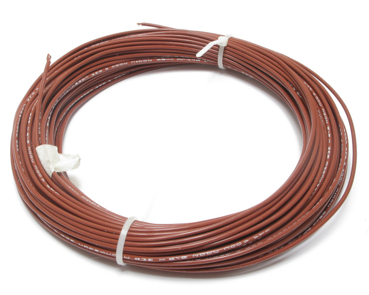 AWM 1180 Style 18AWG Brown PTFE Silver Plated Copper Wire, 100ft