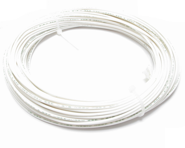 AWM 1180 Style 18AWG White PTFE Silver Plated Copper Wire, 100ft