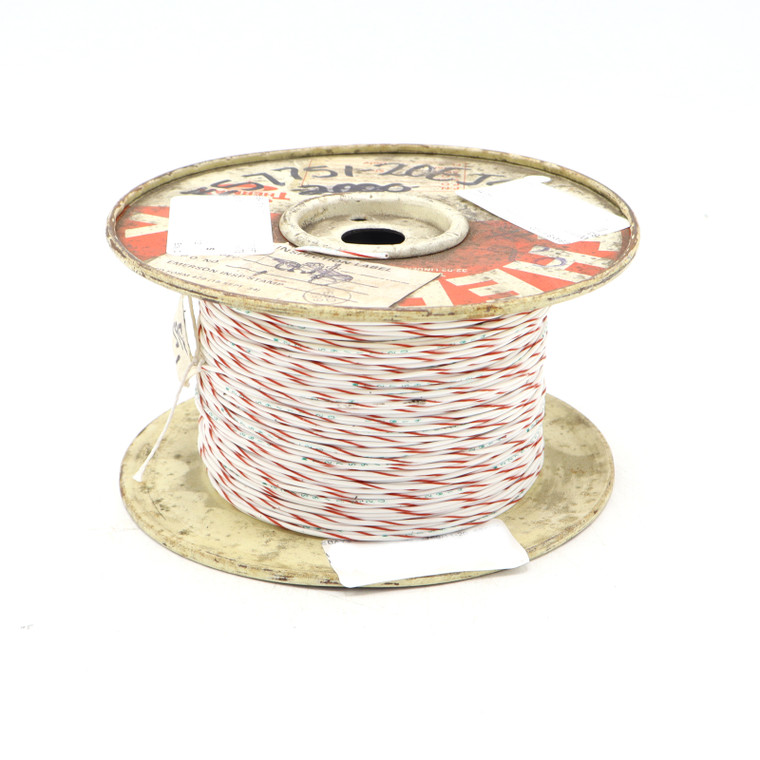 M22759/11-20-92 20AWG Silver Plated PTFE Jacketed Wire, White/Red Stripe, 836ft