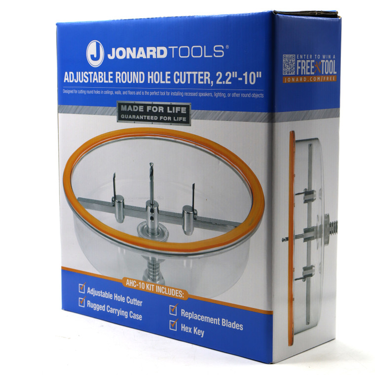 Jonard Tools AHC-10 Adjustable Round Hole Cutter, 2.2"-10"