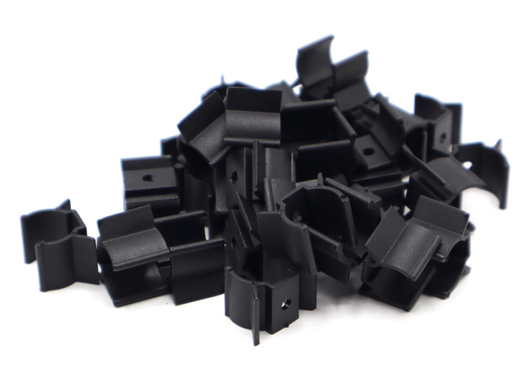 Essentra Components VM1004 Cable Clip, U-Type Black Fastener 0.500", 20pk