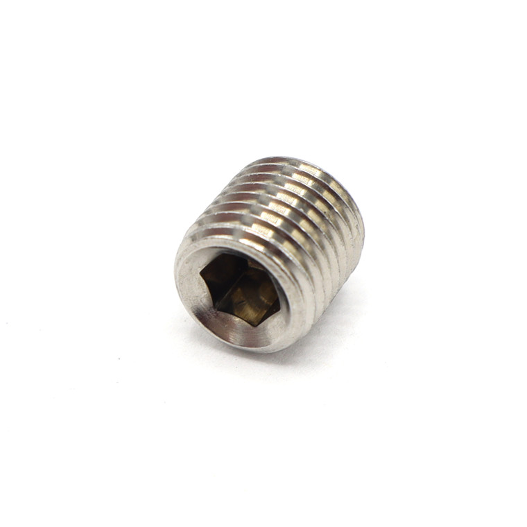 7/16"-20 x 1/2" Stainless Steel Knurled Cup Point Socket Set Screws, 8pc