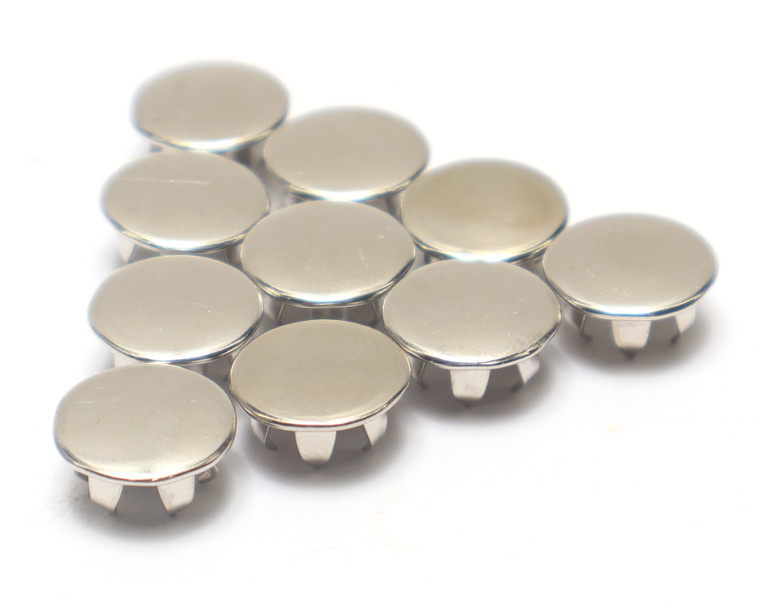 3/8" Snap Button Hole Plug, Nickel-Plated Steel, 10pcs
