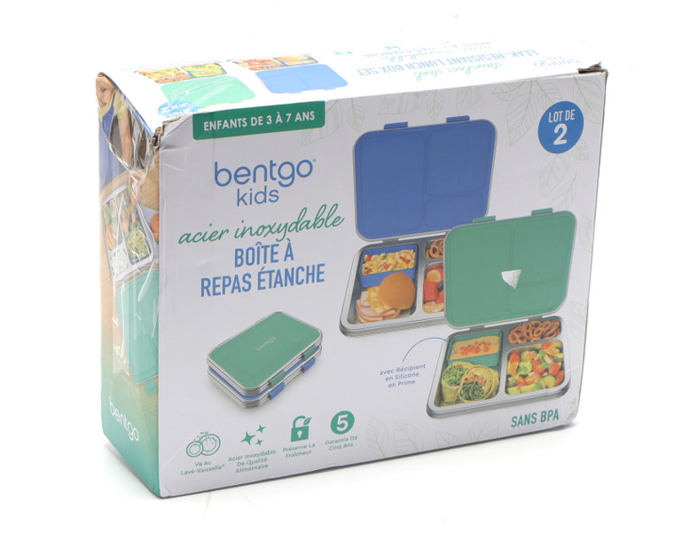 Bentgo Kids Stainless Steel Lunch Box, 2-pack