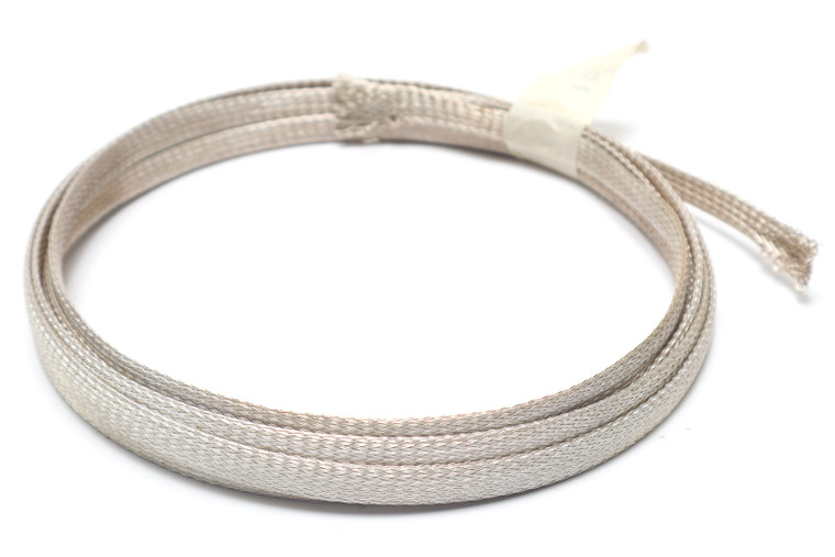 QQB575R32S0375 3/8" I.D. Tubular Braid, Silver Plated Copper, 10ft