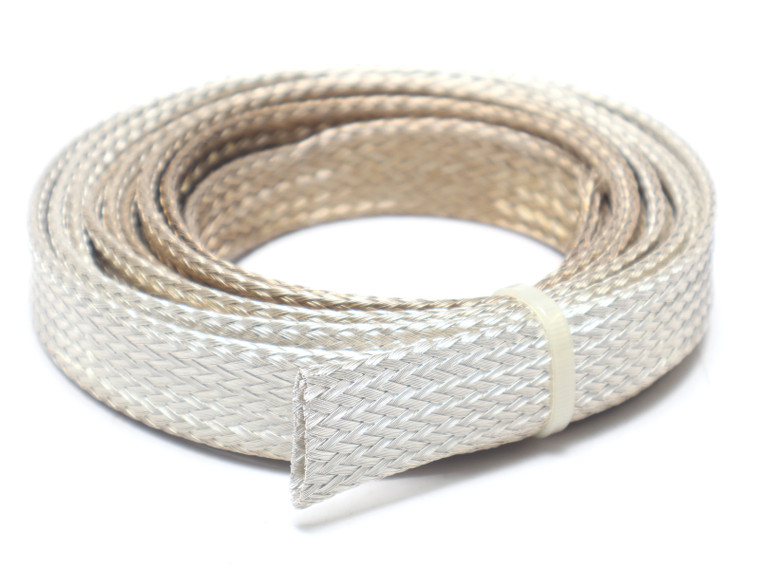 QQB575R30S0875 7/8" I.D. Tubular Braid, Silver Plated Copper, 10ft