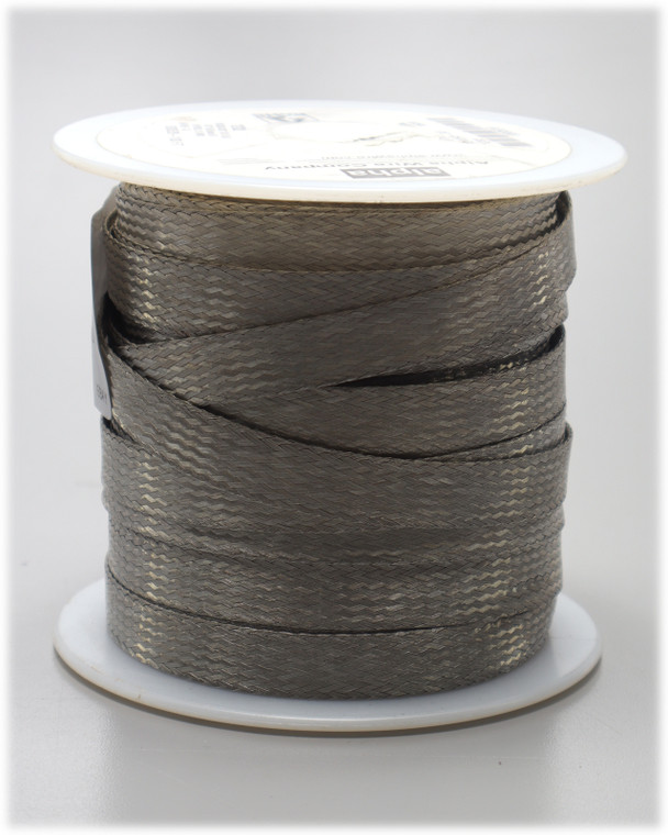Alpha Wire 1232 3/8" I.D. Flat Braid, Tinned Copper, 100ft