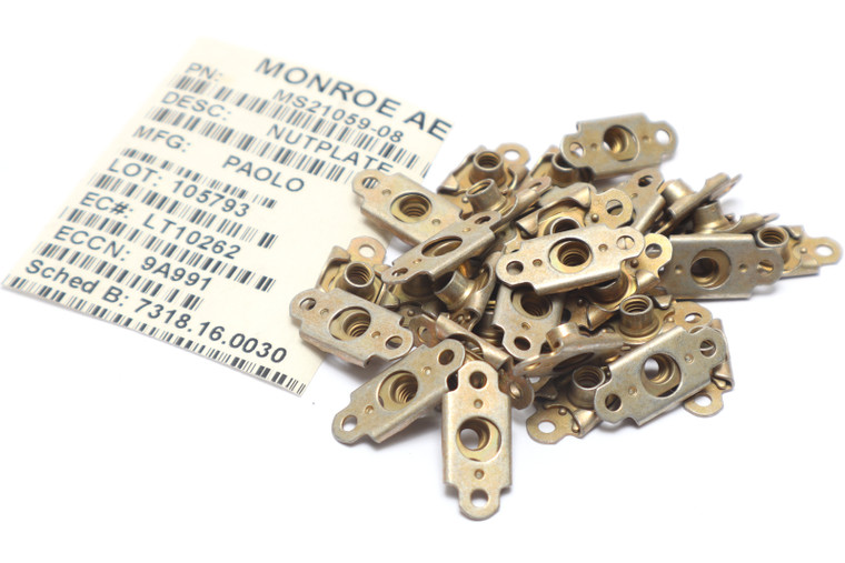 MS21059-08 8-32 Self-Locking Nutplate, 33pc MS21059-08 8-32 Self-Locking Nutplate, 33pc
