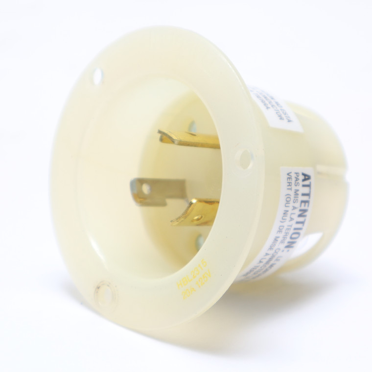 Hubbell HBL2315 L5-20P 20Amp Flanged Locking Inlet