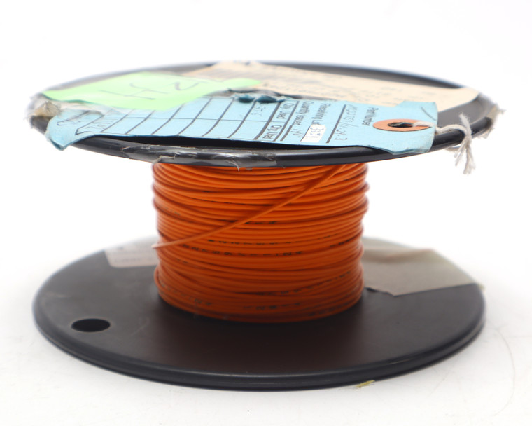 M22759/11-24-3 24AWG Silver Plated PTFE Teflon Jacketed Wire, Orange, 103ft