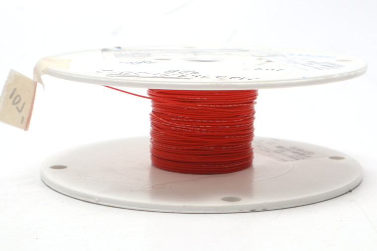 M22759/11-28-2 28AWG Silver Plated PTFE  Jacketed Wire, Red, 107ft