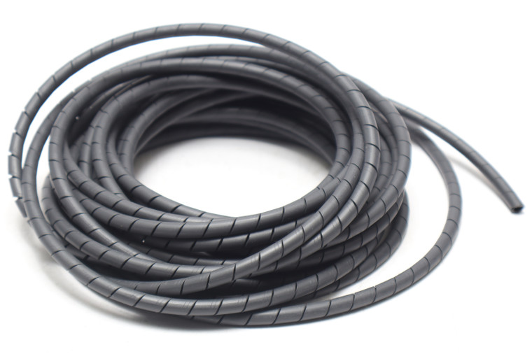 Spiral Wrap Tubing 1/4 Inch, Gray, 25ft