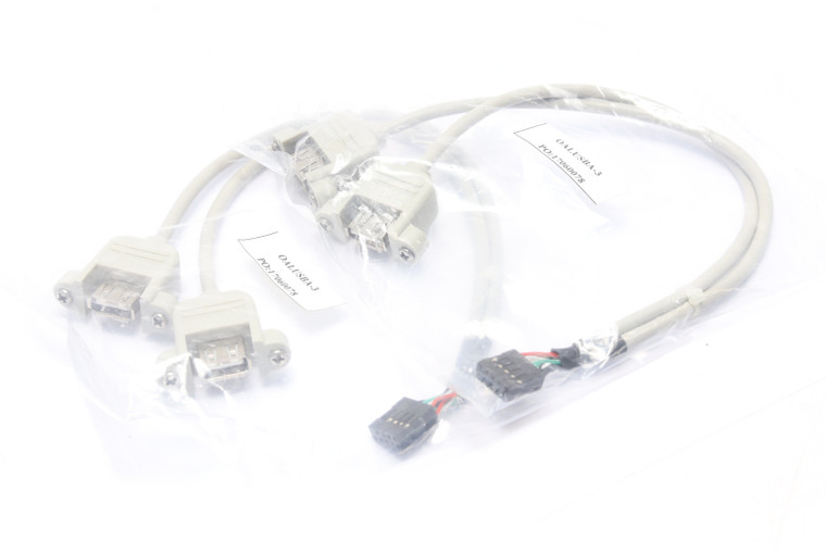 OALUSBA-3 Panel Mount Dual USB-A 2.0 to 10-pin Header, 2pk