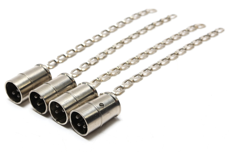 Switchcraft N3MS 3 Pin Male XLR Shorting Plug Connector w/ Chain, 4pk