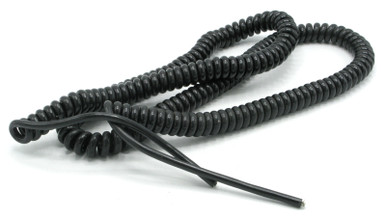 Alpha Wire 722/4 24AWG 2-conductor shielded Coil Cord, Black