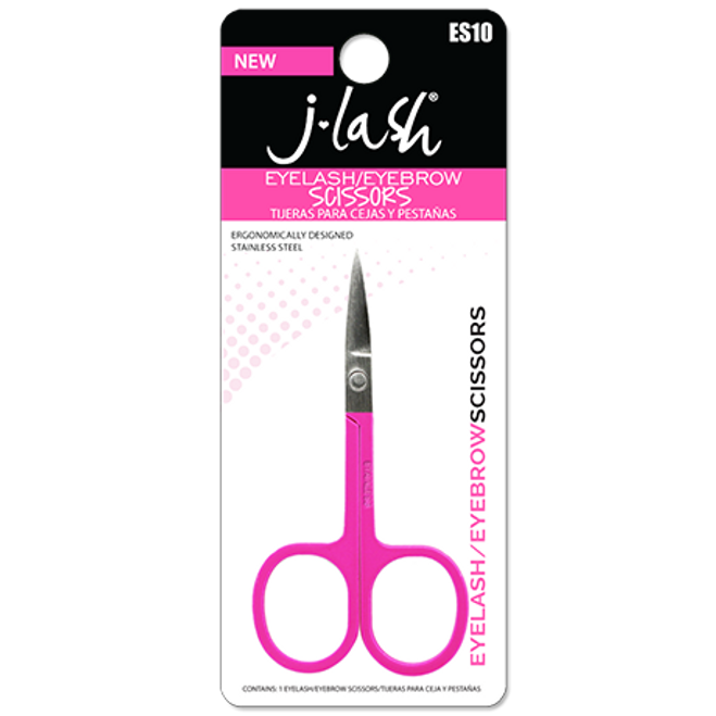 Curved Lash & Brow Scissors - Hot Pink