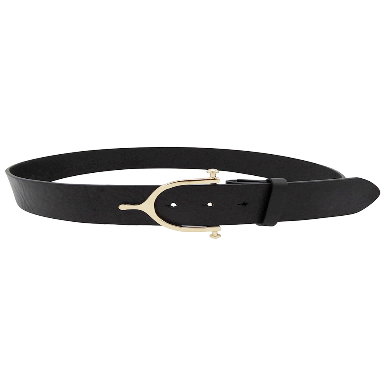 Lilo Ladies' Bit Buckle Leather Belt- Canterbury Belts 22-40 / Navy/White/Gold