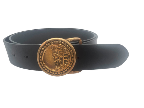 Pine Trees In The Mountains belt with vintage black strap